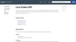 Live Video API - Facebook for Developers