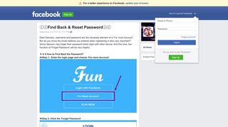 Find Back & Reset Password     | Facebook