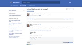 Is there FB offline mode for desktop? | Facebook Help Community ...