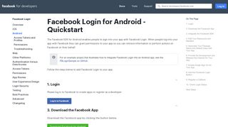 Android - Facebook Login - Facebook for Developers