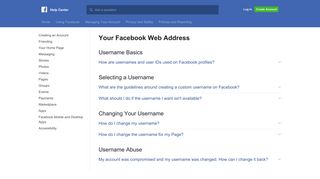 Your Facebook Web Address | Facebook Help Center | Facebook
