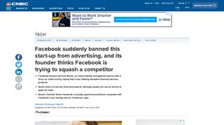 Facebook bans ads for Bloom, which competes with Facebook Login