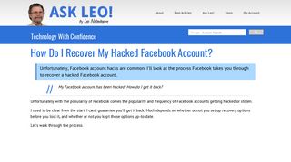 How Do I Recover My Hacked Facebook Account? - Ask Leo!