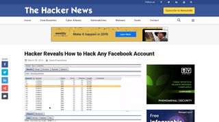 Hacker Reveals How to Hack Any Facebook Account March 07, 2016 ...