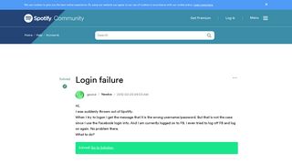 Solved: Login failure - The Spotify Community