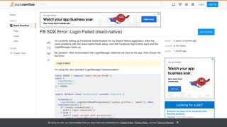 FB SDK Error: Login Failed (react-native) - Stack Overflow