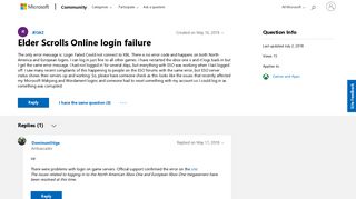 Elder Scrolls Online login failure - Microsoft Community