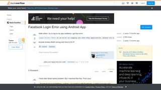 Facebook Login Error using Android App - Stack Overflow