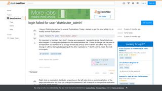 login failed for user 'distributor_admin' - Stack Overflow