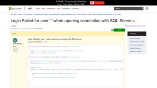 Login Failed for user ' ' when opening connection with SQL Server ...