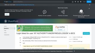 sharepoint enterprise - Login failed for user 'NT AUTHORITY ...