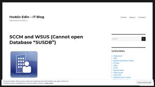 SCCM and WSUS (Cannot open Database “SUSDB”) – Hodzic Edin ...
