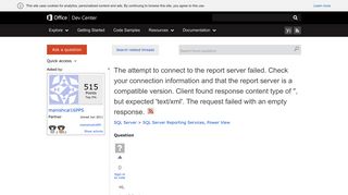 The attempt to connect to the report server failed. Check your ...