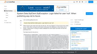 System.Data.SqlClient.SqlException: Login failed for user 'null ...