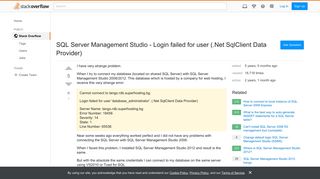 SQL Server Management Studio - Login failed for user (.Net ...