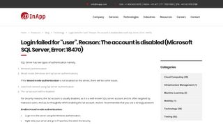 Login failed for “user”. Reason: The account is disabled (Microsoft ...