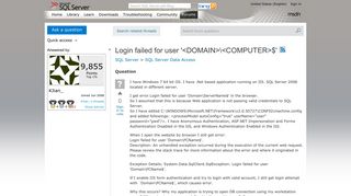 Login failed for user '$' - MSDN - Microsoft