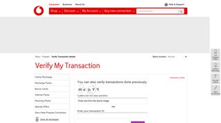 Verify Prepaid Mobile Transaction with Vodafone India in Mumbai
