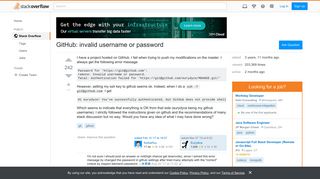 GitHub: invalid username or password - Stack Overflow