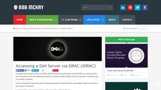 Accessing a Dell Server via DRAC (iDRAC) - Bob McKay's Blog
