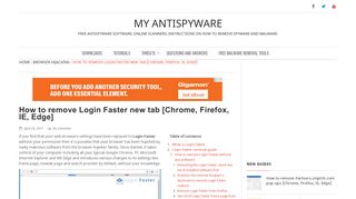 How to remove Login Faster new tab [Chrome, Firefox, IE, Edge]