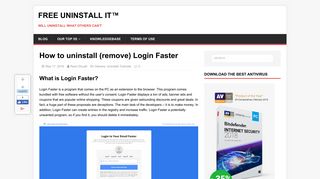 How to uninstall (remove) Login Faster
