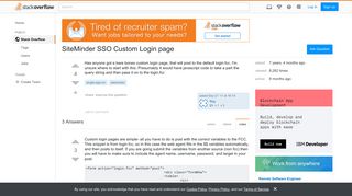 SiteMinder SSO Custom Login page - Stack Overflow