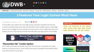5 Features Your Login System Must Have - David Walsh Blog