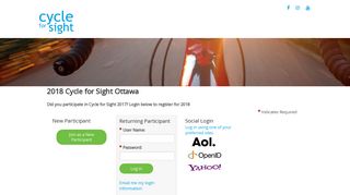 2018 Cycle for Sight Ottawa: Returning Participant or User Login - FFB