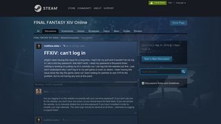 FFXIV: can't log in :: FINAL FANTASY XIV Online General Discussions