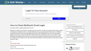 How to Check BellSouth Email Login | It Still Works