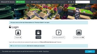 Login on MinecraftPocket-Servers.com - Minecraft PE Server List