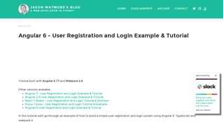 Angular 6 - User Registration and Login Example & Tutorial | Jason ...