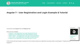 Angular 7 - User Registration and Login Example & Tutorial | Jason ...