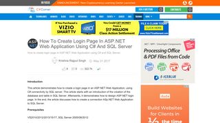 How To Create Login Page In ASP.NET Web Application Using C# ...