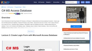 Create Login Form with Microsoft Access Database video lecture ...