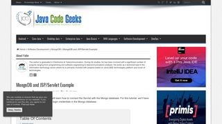 MongoDB and JSP/Servlet Example | Examples Java Code Geeks ...
