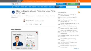 How to Create a Login Form and User Form in VB.Net - C# Corner
