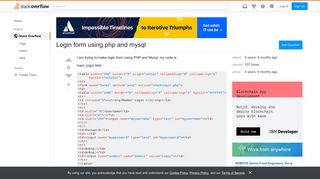 Login form using php and mysql - Stack Overflow