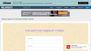 Validation Signup Form Responsive Widget Template - w3layouts.com