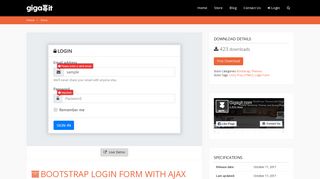 Bootstrap Login Form with AJAX and jQuery Validations | GIGAGIT.com