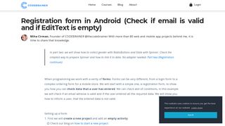 Registration form in Android (Check if email is valid and if EditText is ...