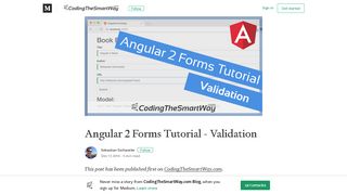 Angular 2 Forms Tutorial - Validation – CodingTheSmartWay.com ...