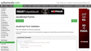 JavaScript Form Validation - W3Schools