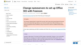 Change nameservers to set up Office 365 with Freenom | Microsoft Docs