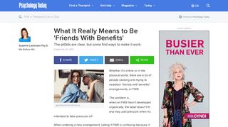 What It Really Means to Be 'Friends With Benefits' | Psychology Today