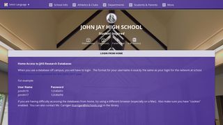 Login from home - John Jay High School