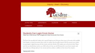 Students Can Login From Home • Page - Menifee Union School District
