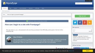 How can I login to a site with Frontpage?