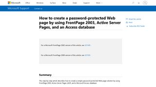 How to create a password-protected Web page by using FrontPage ...